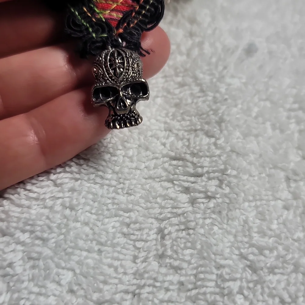 Sugar Skull wrist cuff - handmade - Picture 7 of 7